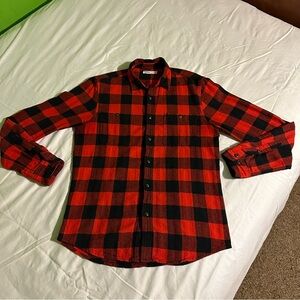 Red and Black Plaid Men's Shirt